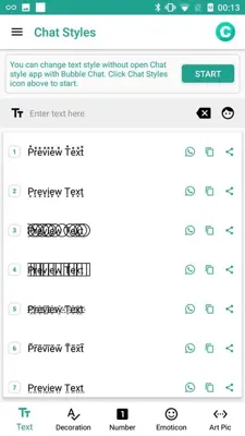 Chat Styles android App screenshot 1